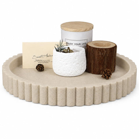 LIN CHUAN beige tray front view showing minimalist design and elegant organization benefit
