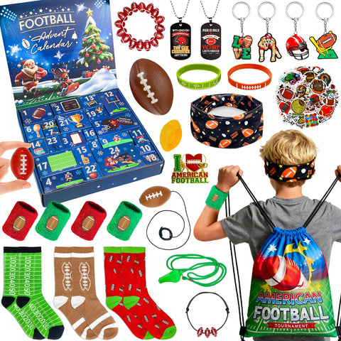 LINAYE front packaging showing 24 football countdown drawers and festive design benefiting excitement