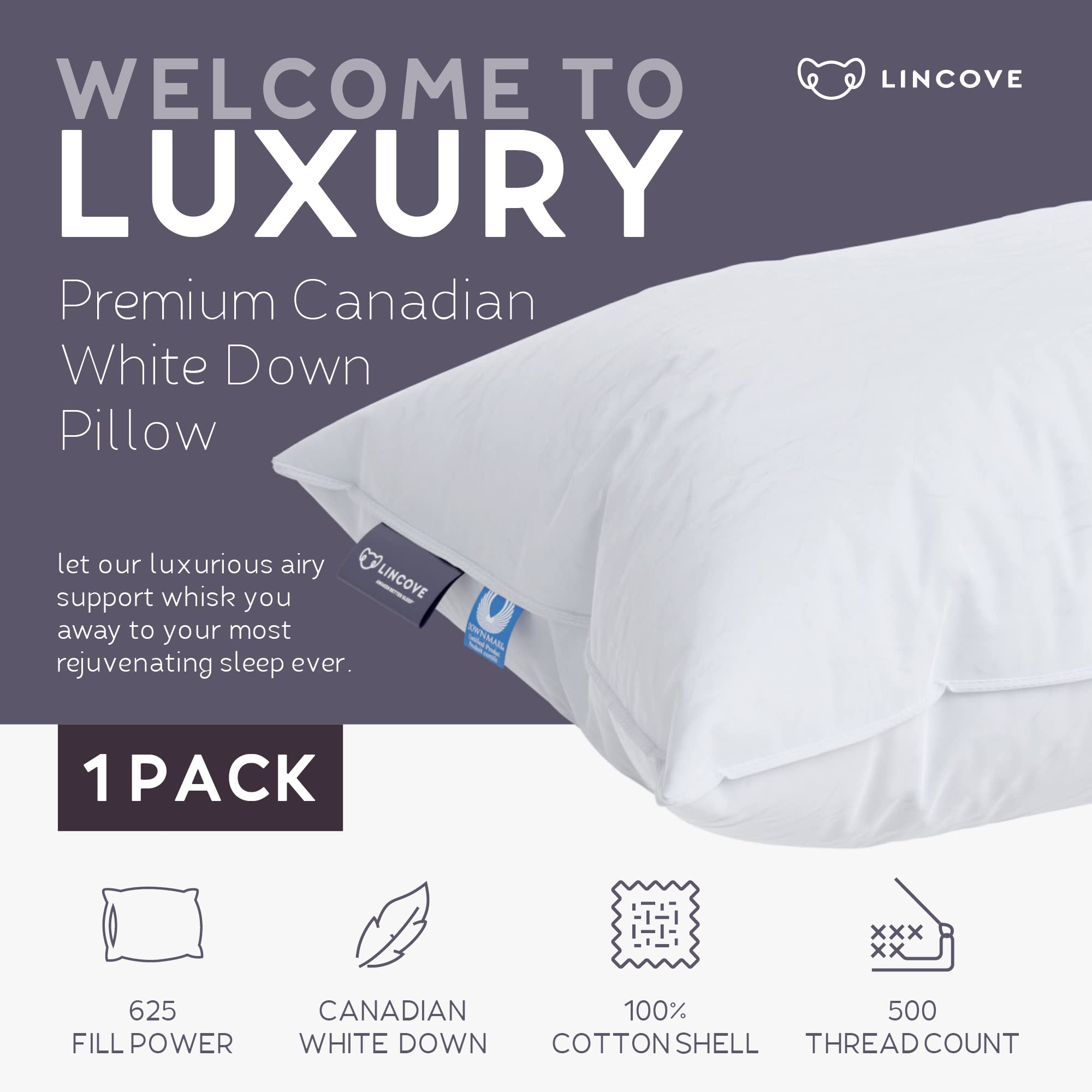 Lincove close-up of 500 thread-count sateen shell highlighting smooth feel and breathability