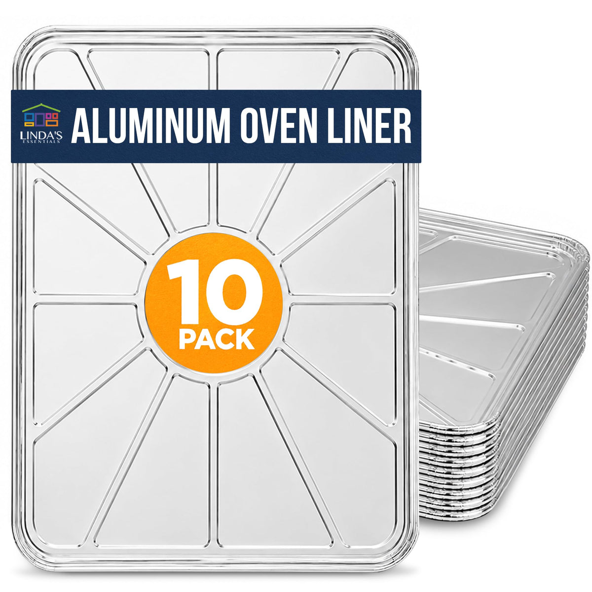 Linda's Essentials front packaging showing 10-pack and dimensions, clear value