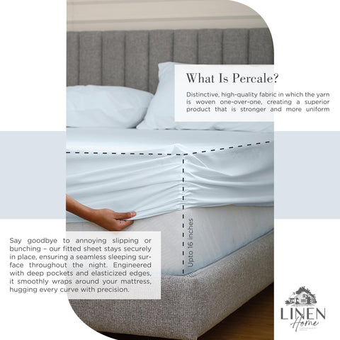 Linen Home made bed in styled bedroom demonstrating crisp, hotel-like look