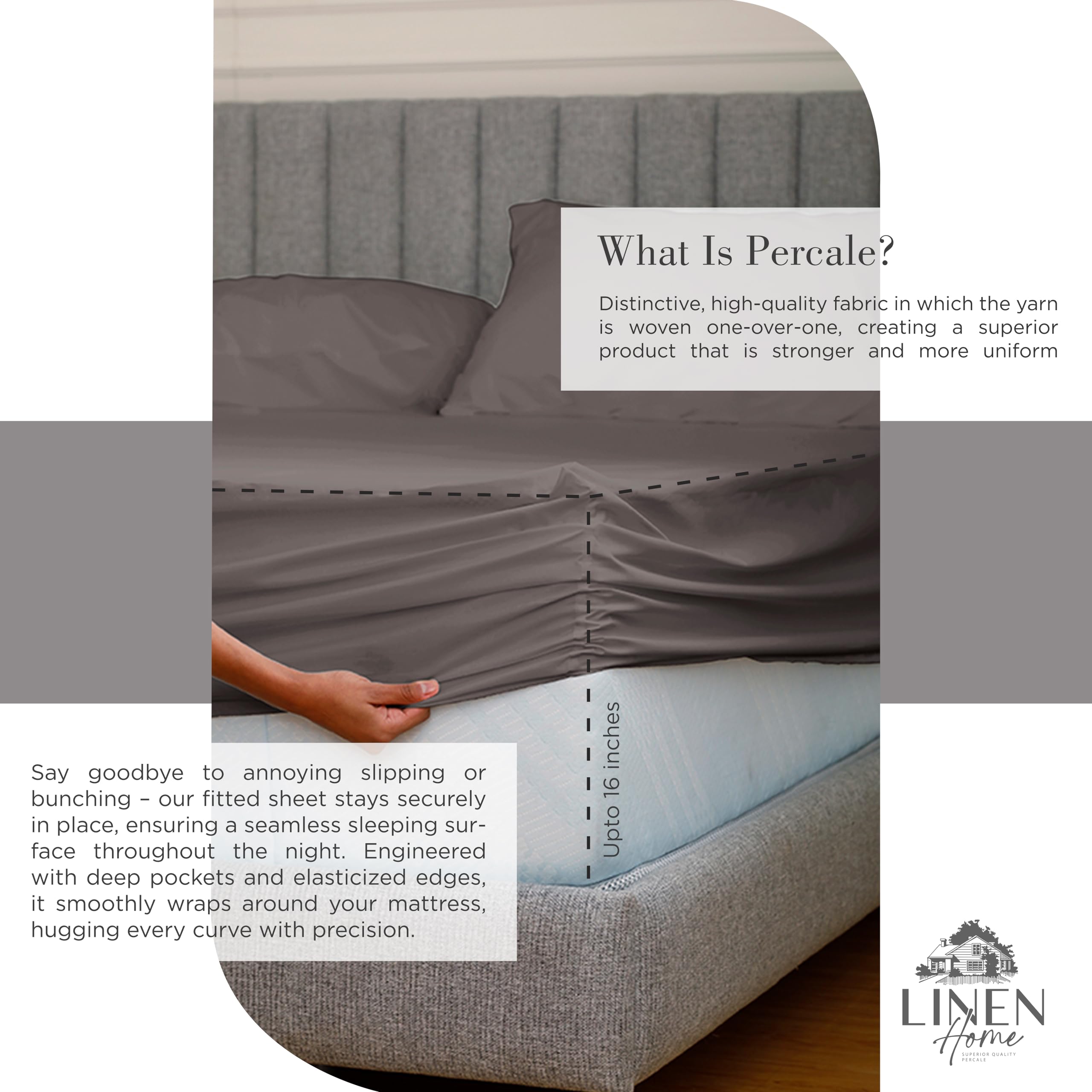 Linen Home pillowcase z-hem detail highlighting refined finish and durability