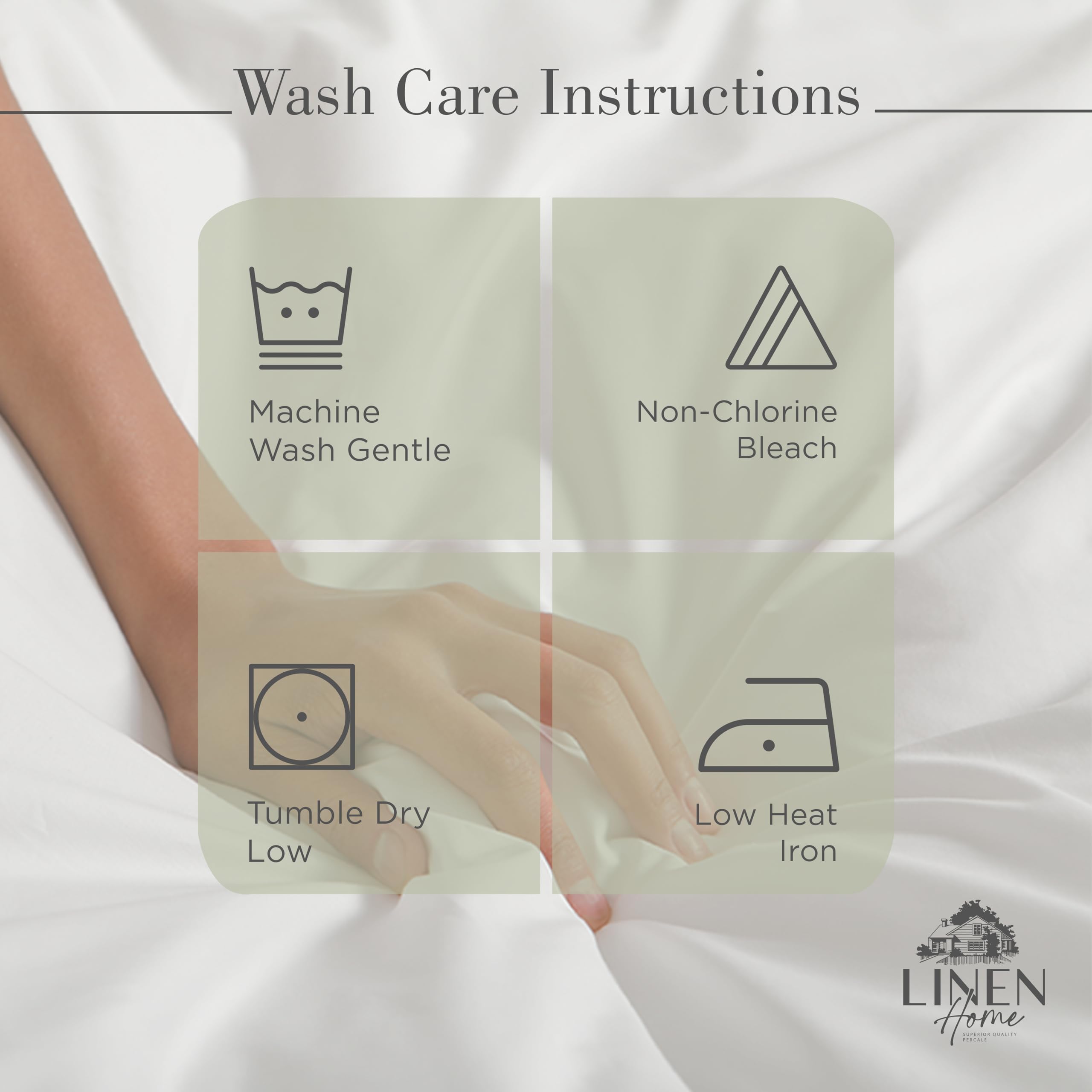 Linen Home percale weave 200 TC detail highlighting crisp breathable fabric
