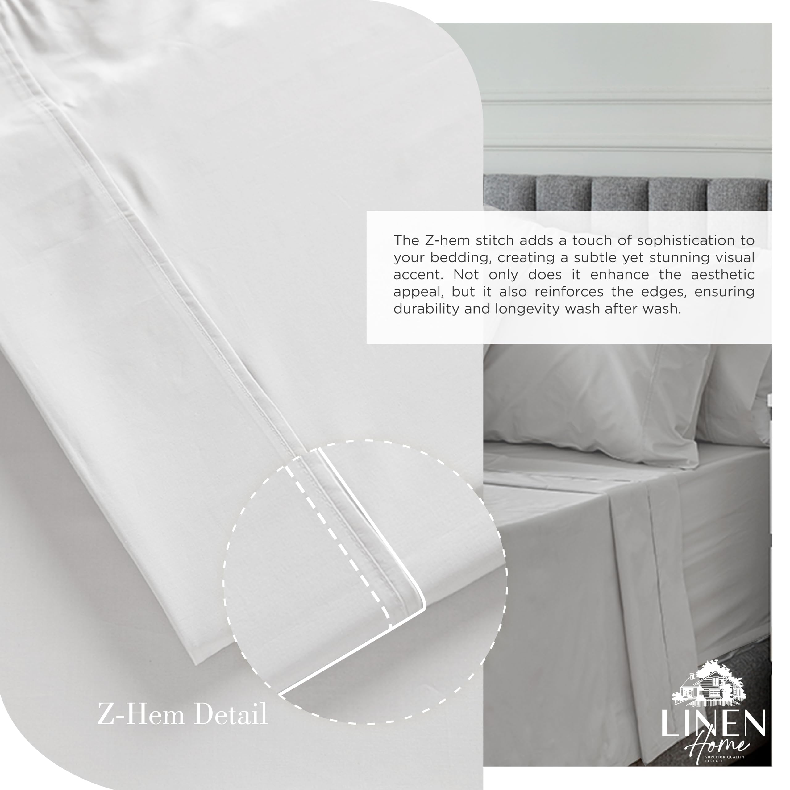 Linen Home close-up of percale weave texture highlighting breathable coolness