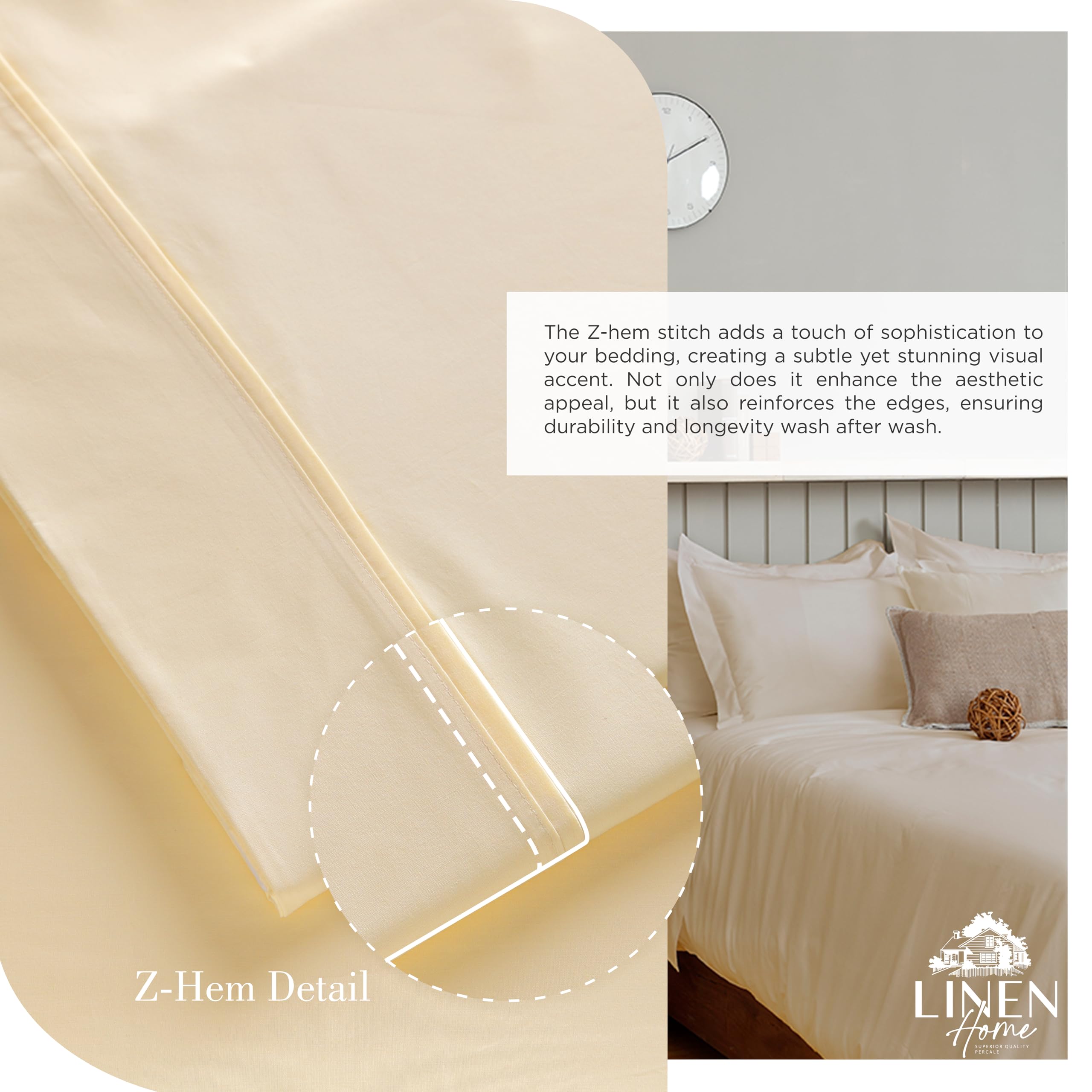 Linen Home percale weave close-up texture for breathable coolness