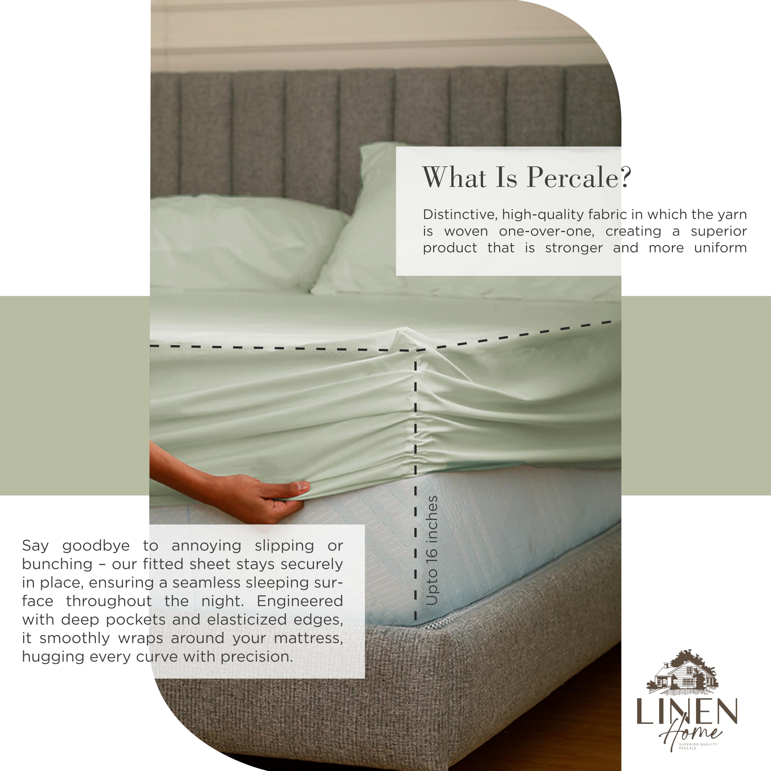Linen Home pillowcase texture close-up illustrating soft, breathable cotton