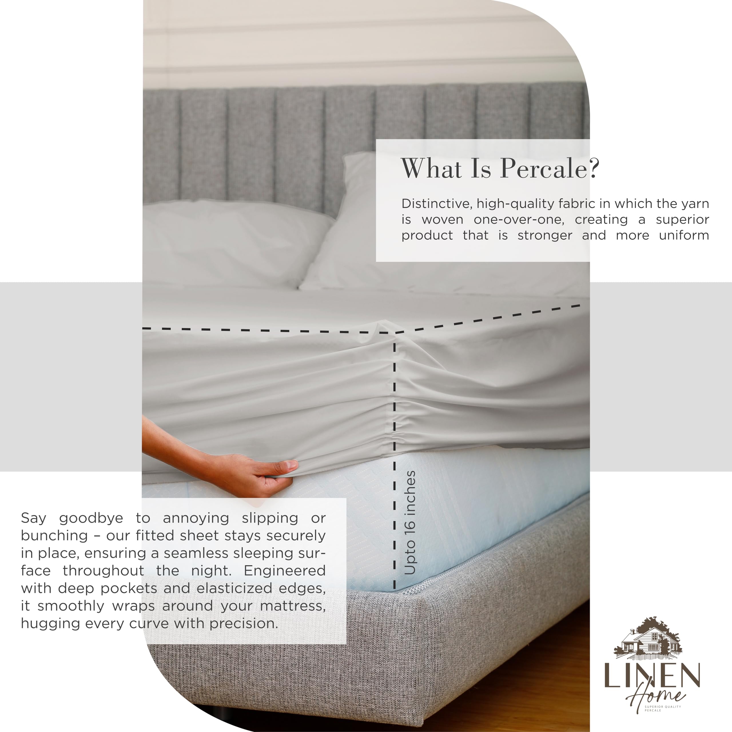 Linen Home pillowcase z-hem detail showing neat finish and premium feel
