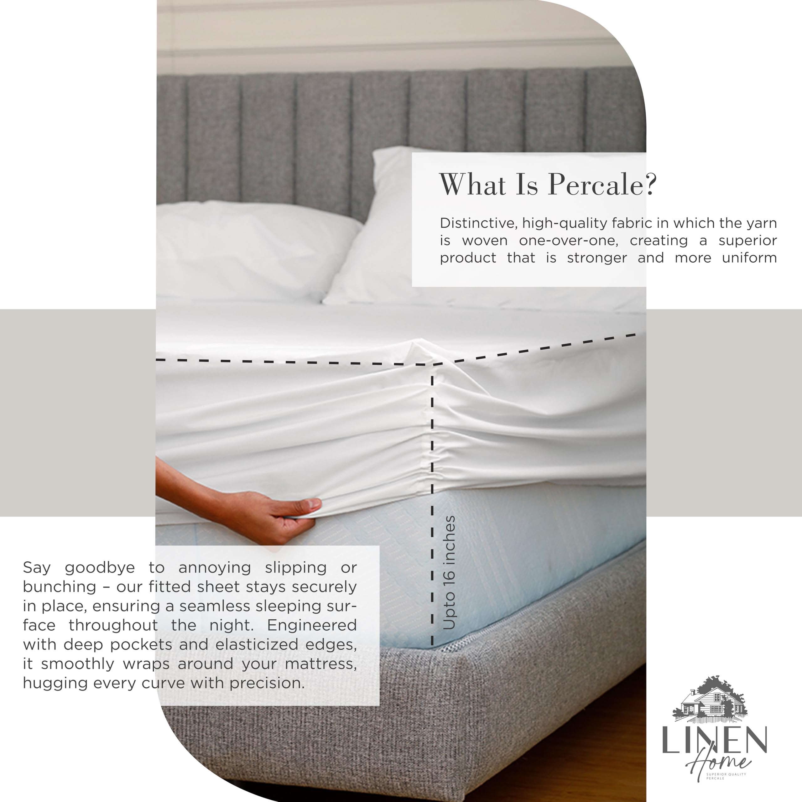 Linen Home pillowcase edge detail highlighting premium stitch finish