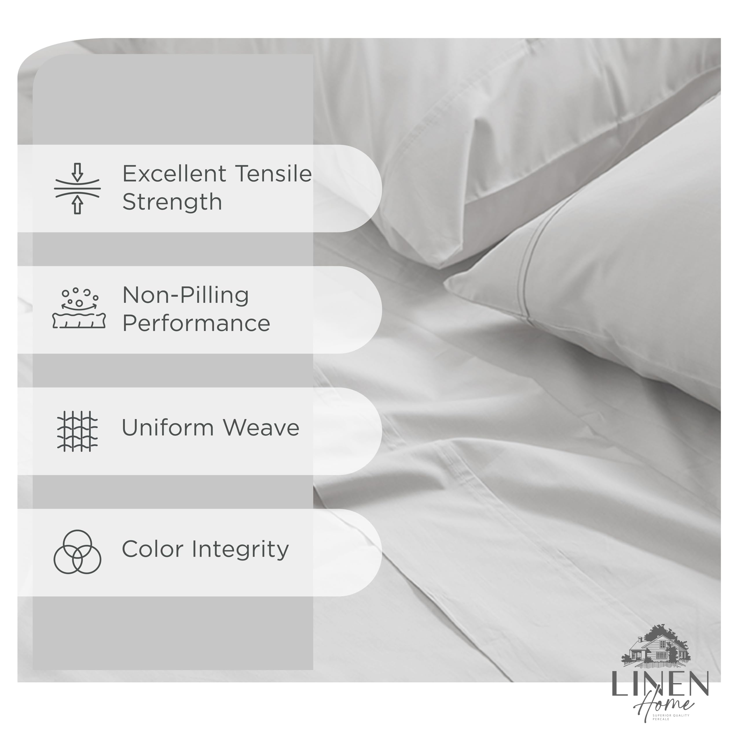 Linen Home fitted sheet deep pocket on mattress demonstrating secure fit benefit