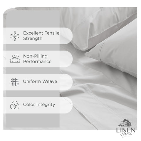 Linen Home fitted sheet deep pocket on mattress demonstrating secure fit benefit