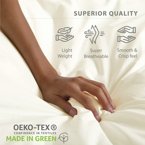 Linen Home sheet on mattress showing fit up to 16 inch thickness
