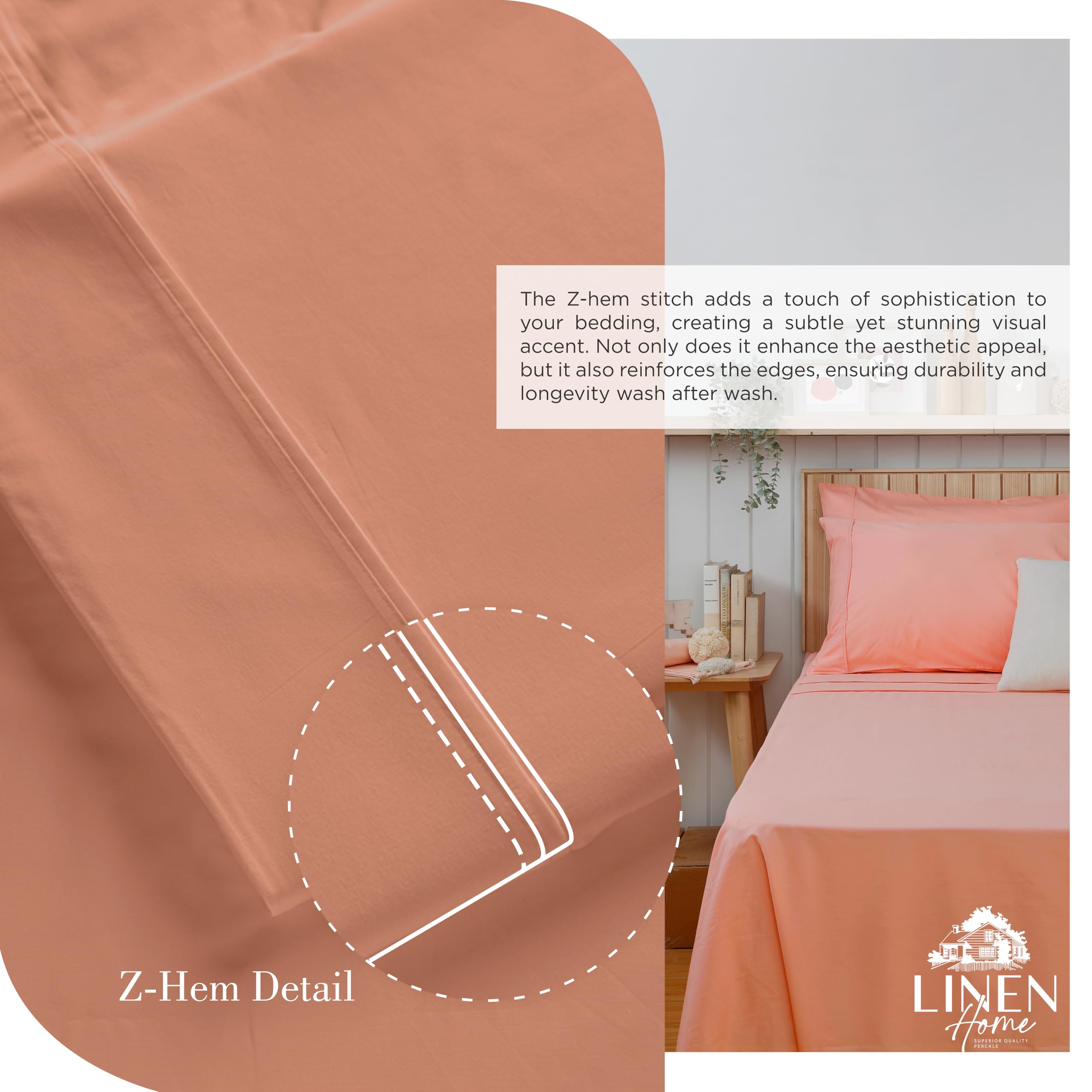 Linen Home close fabric texture highlighting percale crispness and breathable weave