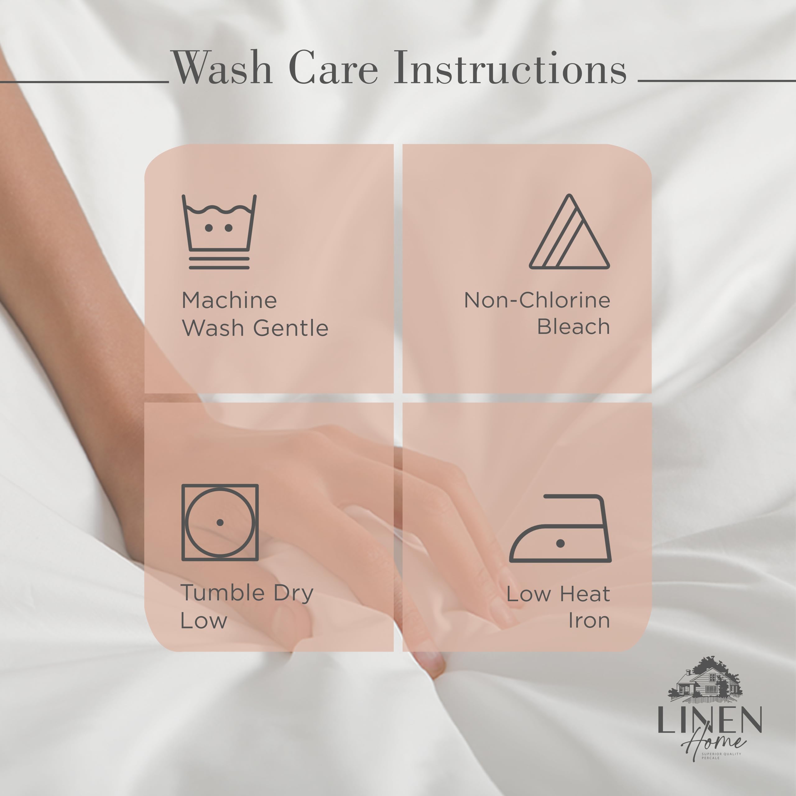 Linen Home sheets on made bed in bedroom showing cool, breathable comfort