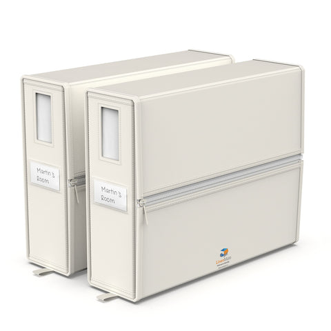 LINENMATE front view of ivory 2-pack showing neat storage and quick access