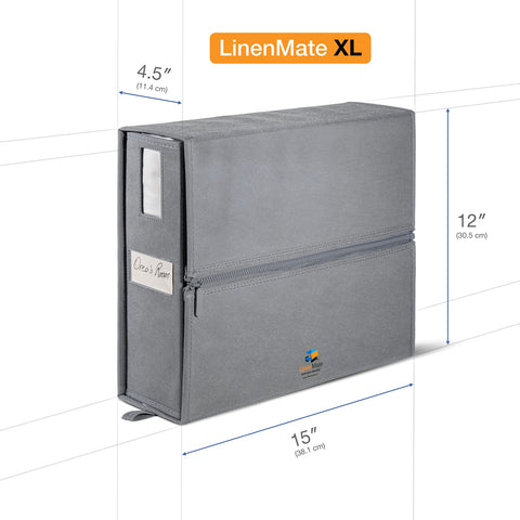 LINENMATE comparison with Queen and King sheets shows roomy capacity