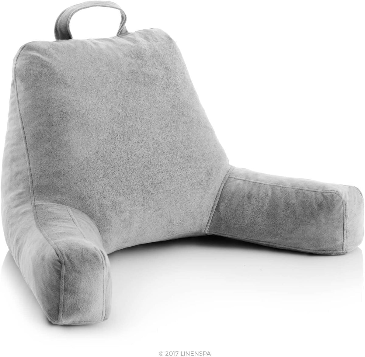 Linenspa front view of backrest reading pillow showing full support and comfort