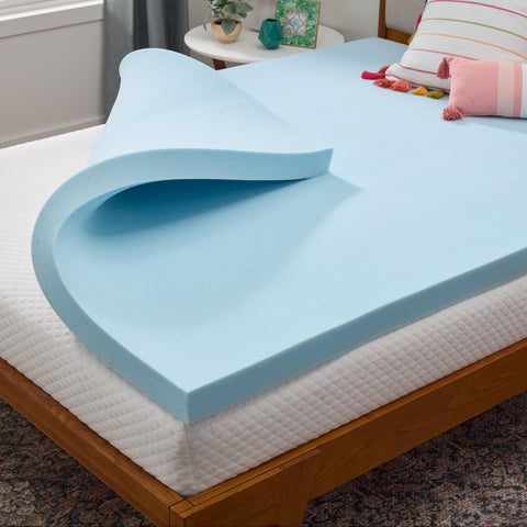 Linenspa front view of topper showing plush surface and fit benefit