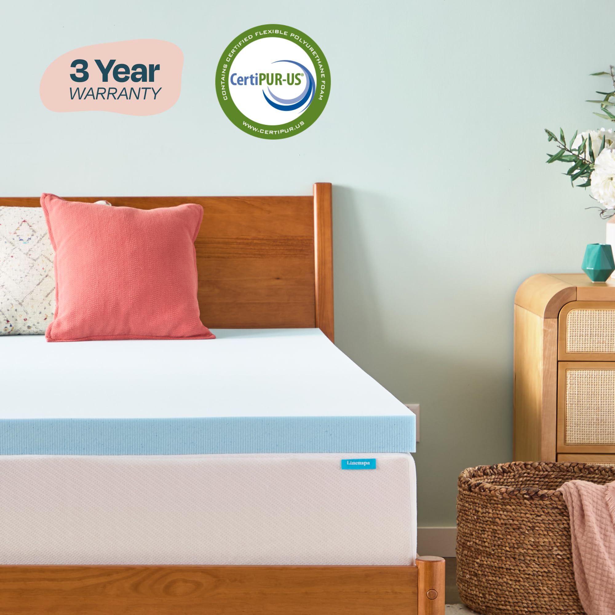Linenspa in-bedroom lifestyle with mattress showing enhanced comfort benefit