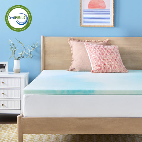 Linenspa profile cross section showing 2-inch plush memory foam layer