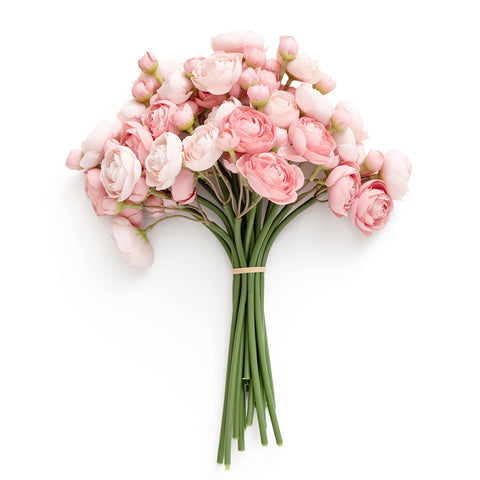 Ling's moment front view of 18-pack dusty rose ranunculus, ready-to-use filler