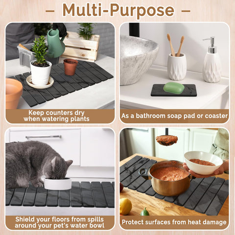 Linidcoud mat used under plant in bathroom preventing water damage