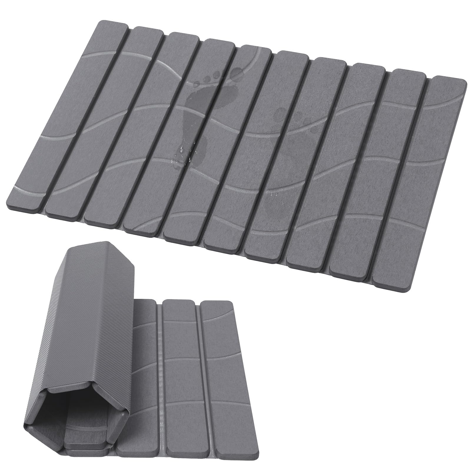 Linidcoud front view dark gray mat showing clean modern design and fast drying