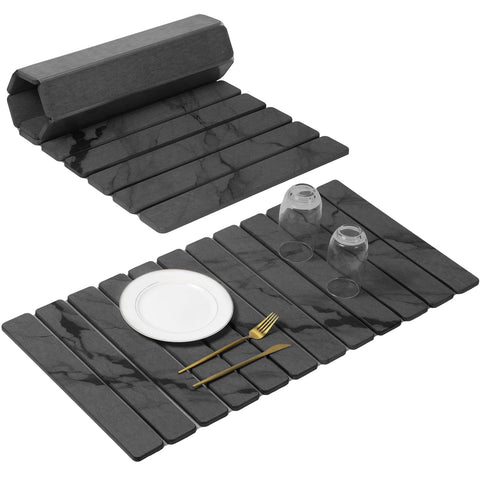 Linidcoud front view of stone drying mat protecting countertop efficiently