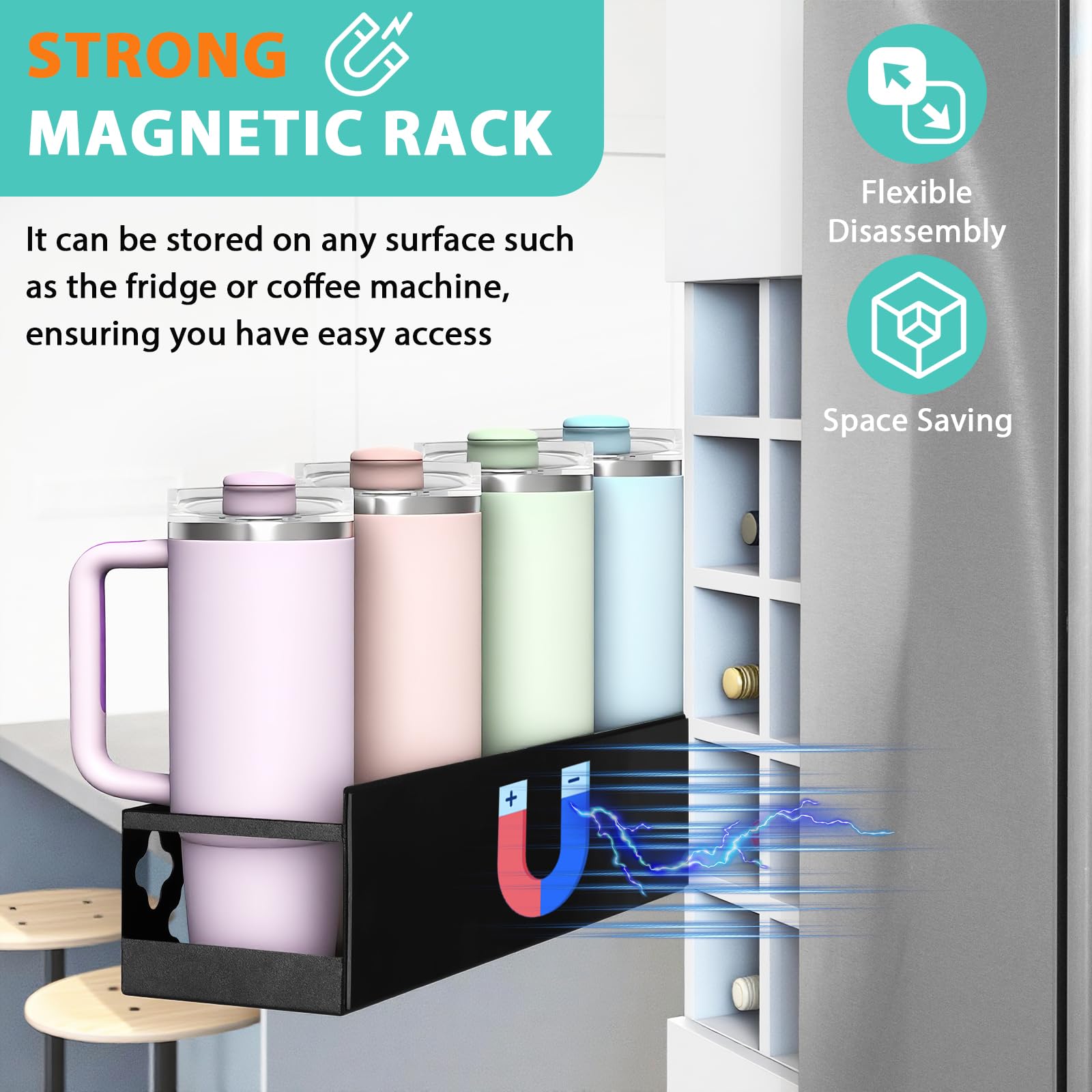 Linidcoud lid rack close-up storing lids neatly for quick access