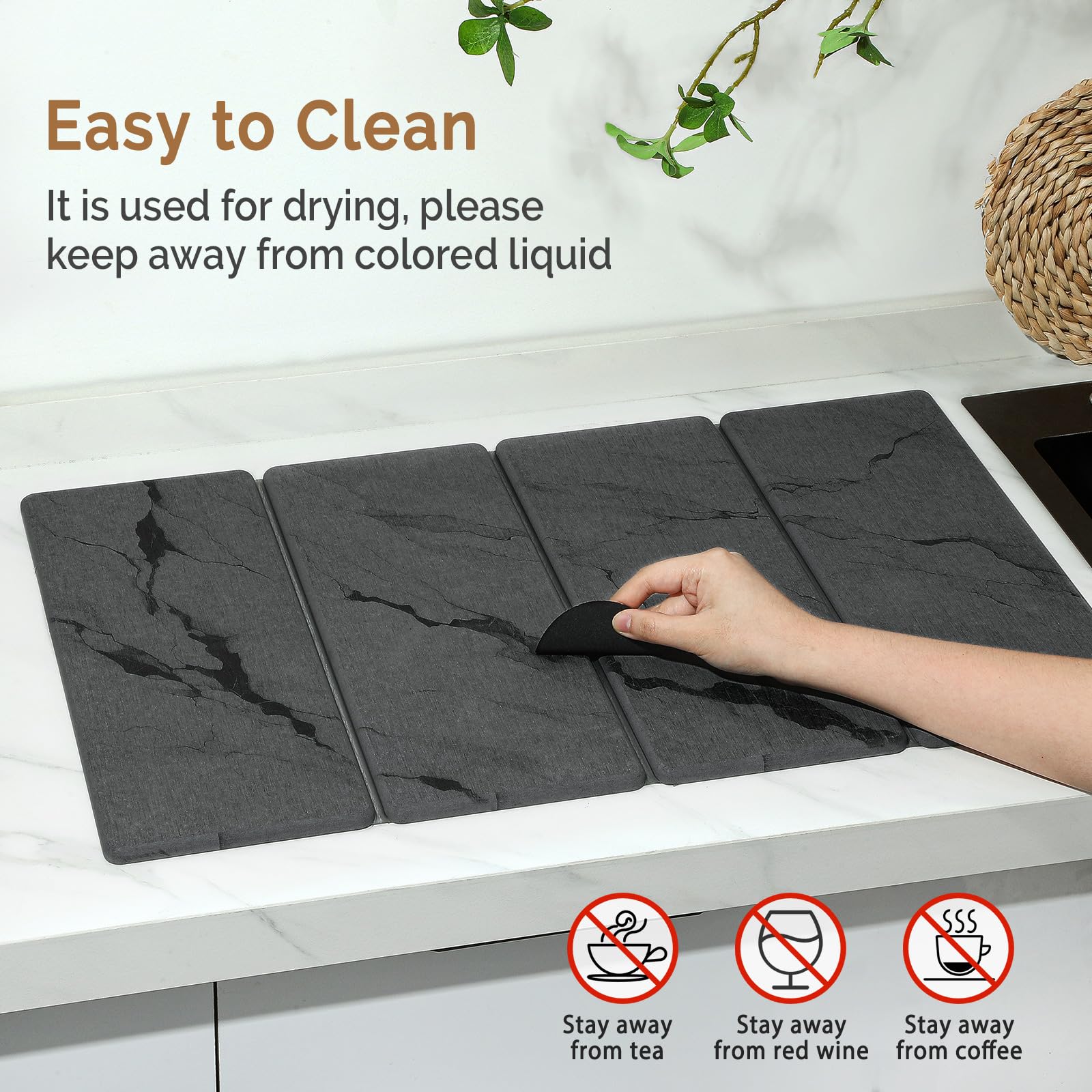 Linidcoud mat with utensils for scale, illustrating large drying capacity