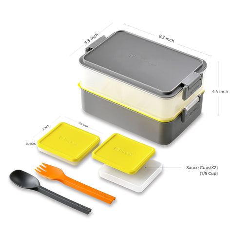 linoroso held in hand to show size and stackable two-tier scale
