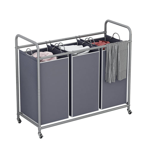 LINZINAR front view laundry sorter showing organized compartments and mobility benefit