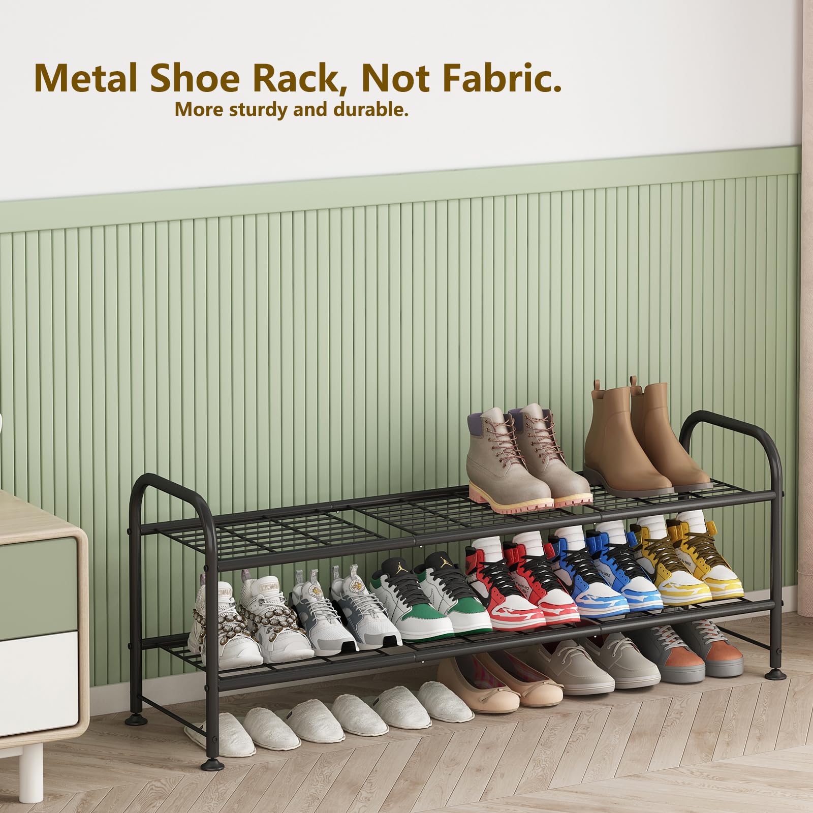 LINZINAR filled with sneakers, heels, boots demonstrating high capacity