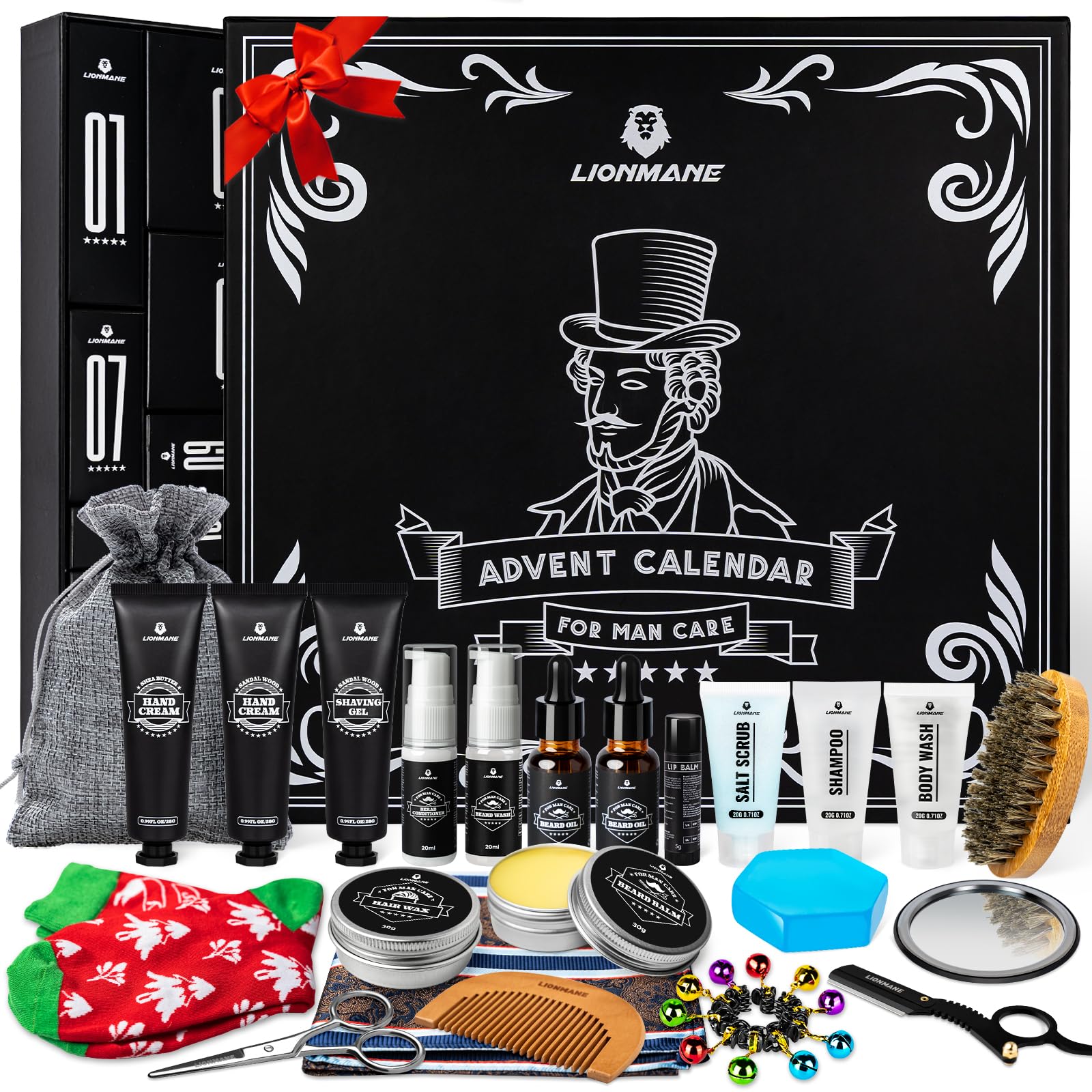 Lionmane front packaging showing festive advent box and gifting appeal