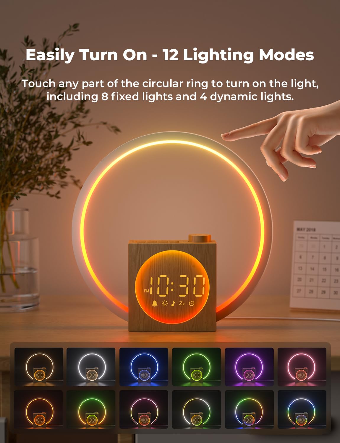 LIORQUE array of color modes showing options for customizable bedroom ambiance