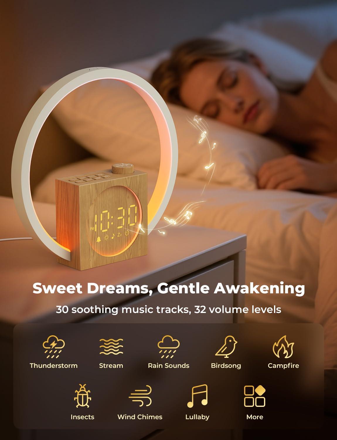 LIORQUE nightlight breathing mode creating calming light for better relaxation
