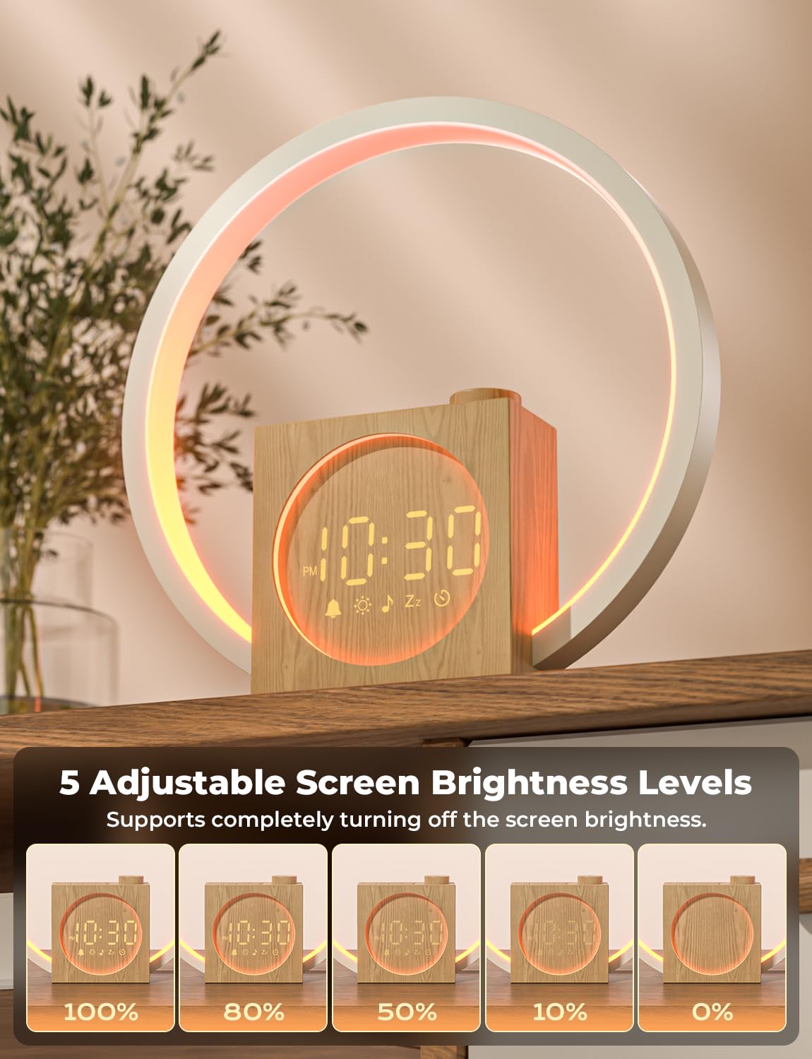 LIORQUE sound selection screen illustrating 30 soothing audio options for sleep
