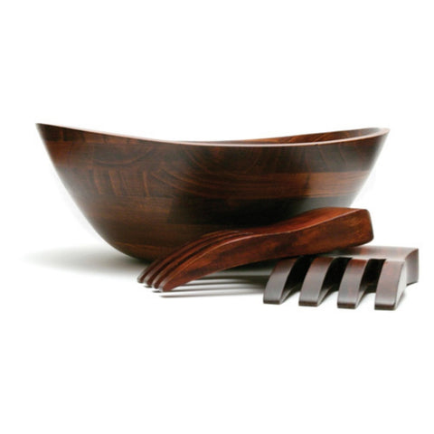 Lipper International bowl next to plates showing size comparison