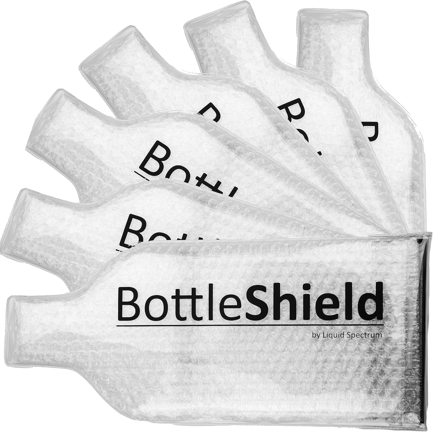 Liquid Spectrum front packaging showing six clear sleeves and travel protection