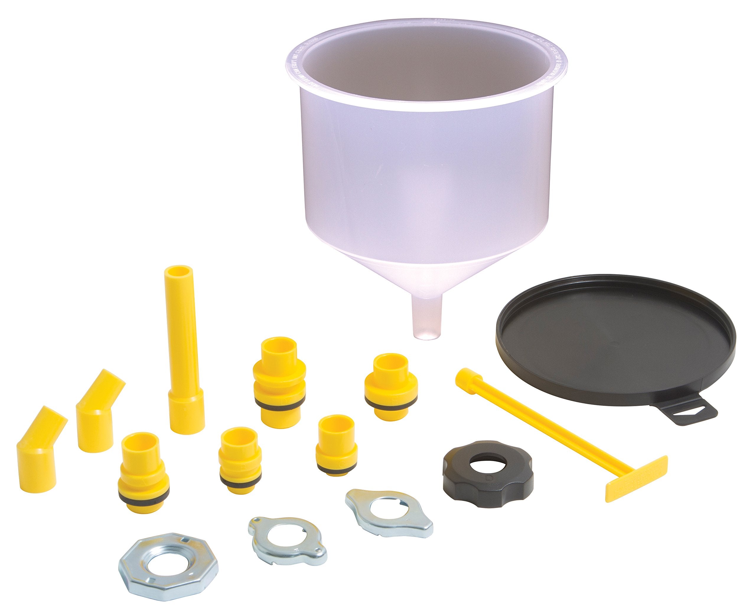 Lisle spill-free funnel front view showing clear body and filling benefit