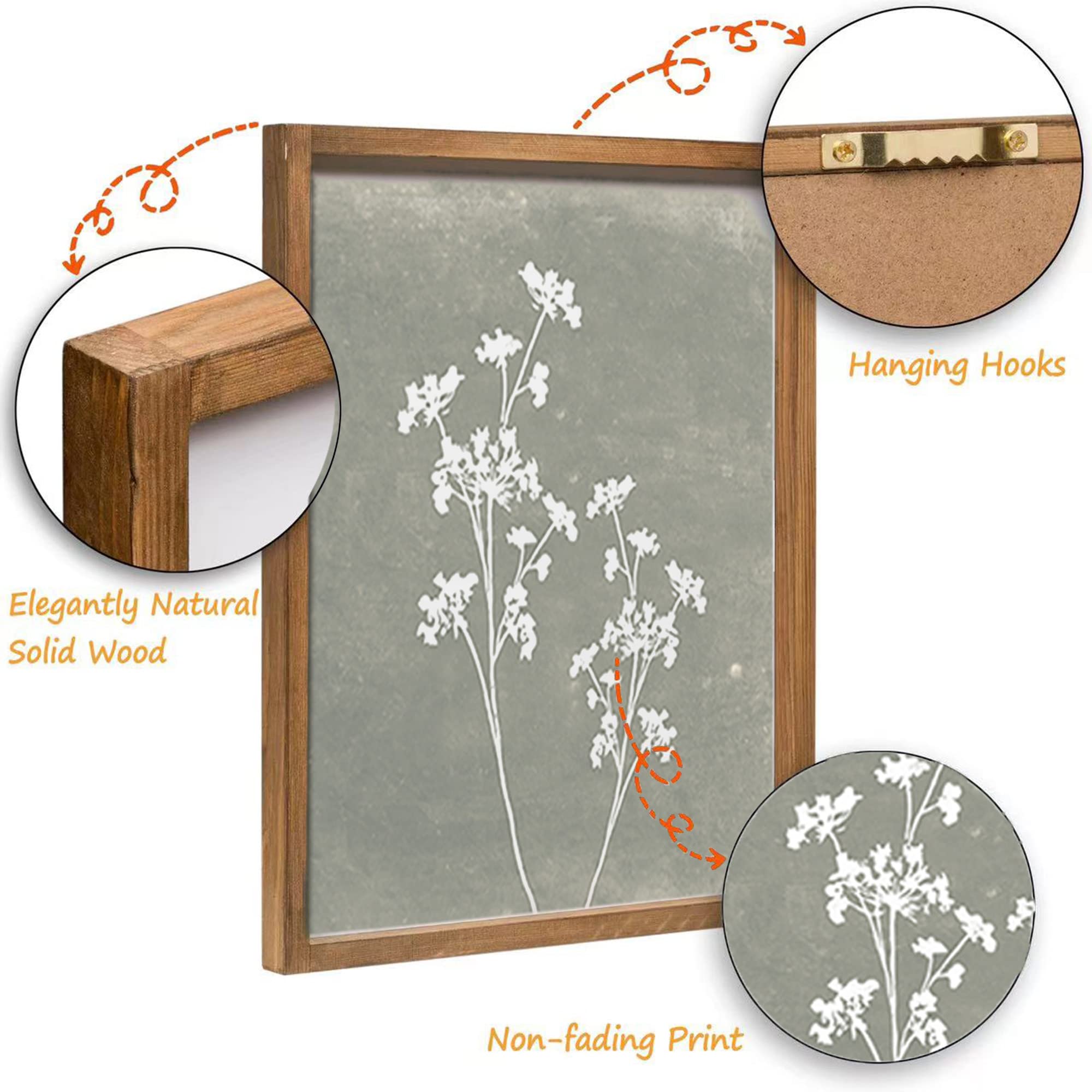 Liswit framed print with blue background showing subtle floral print for calm rooms