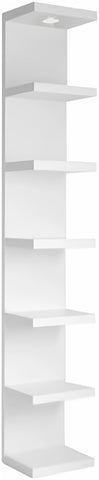 LitaEther front view of 7-tier white floating shelf, organized display benefit