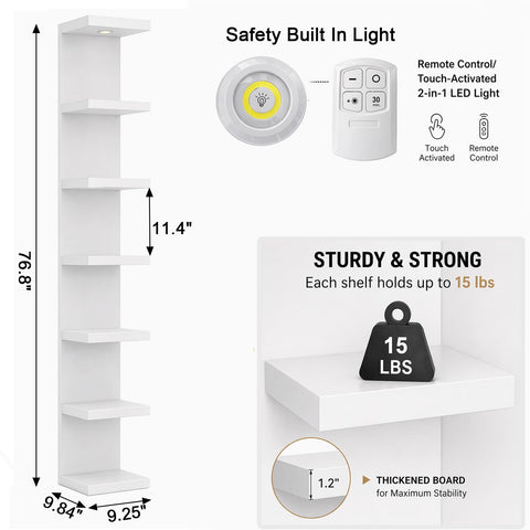 LitaEther shelf in living room with decor, saves floor space benefit