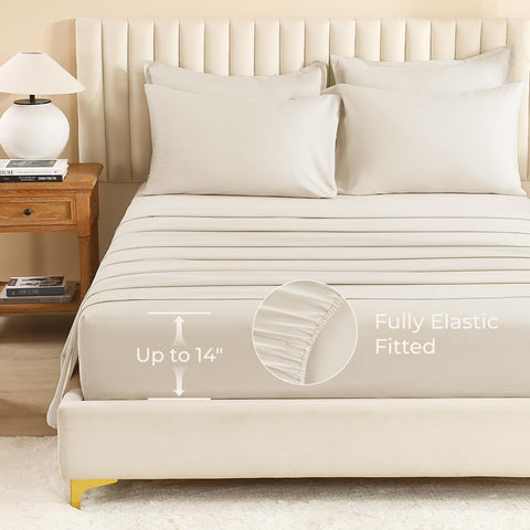 Litanika bedroom lifestyle styling with beige set creating calm, versatile decor appeal
