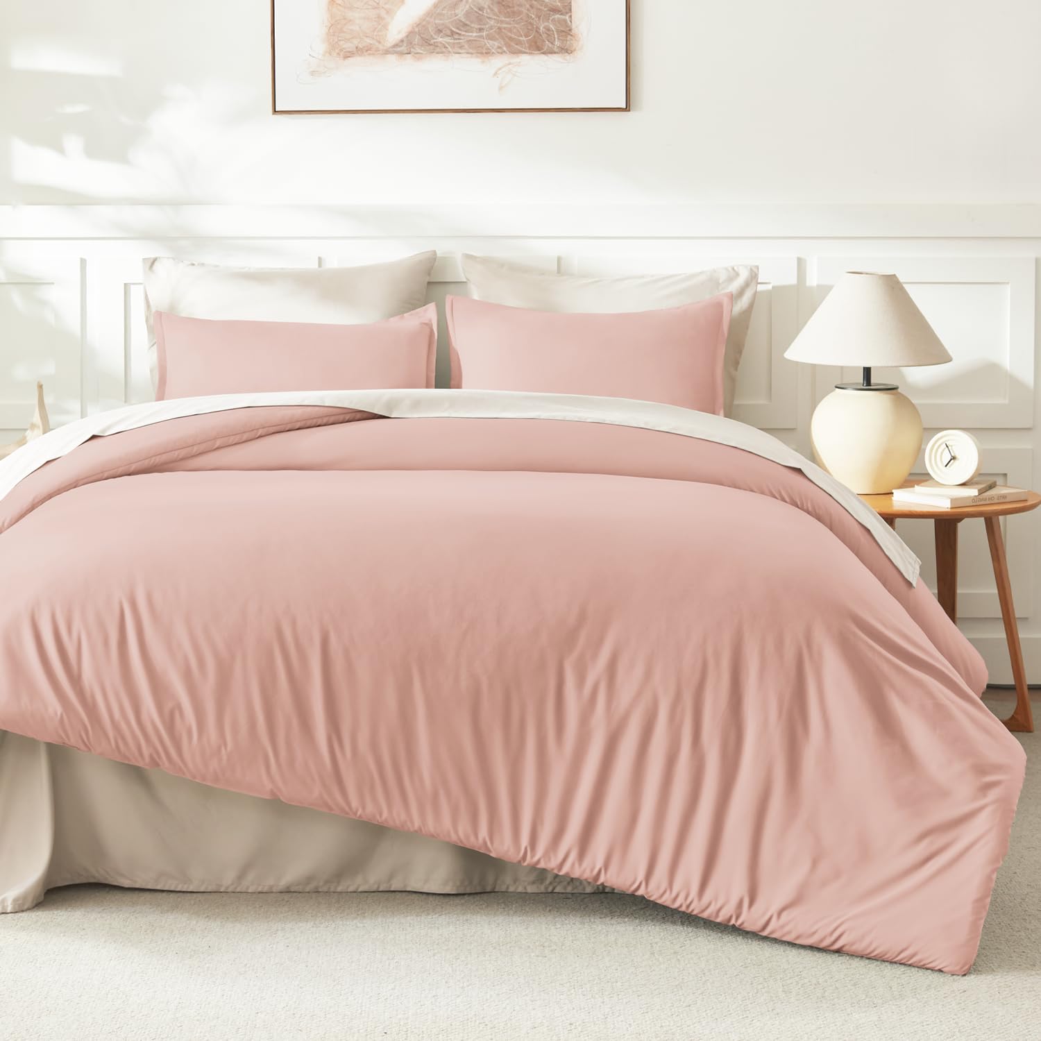 Litanika comforter unpacked and fluffed demonstrating quick loft recovery
