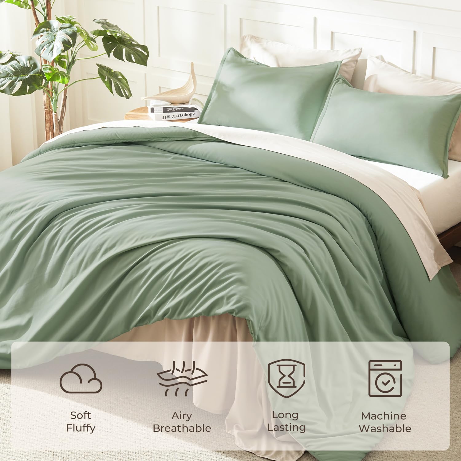 Litanika comforter label and stitching detail demonstrating durable construction