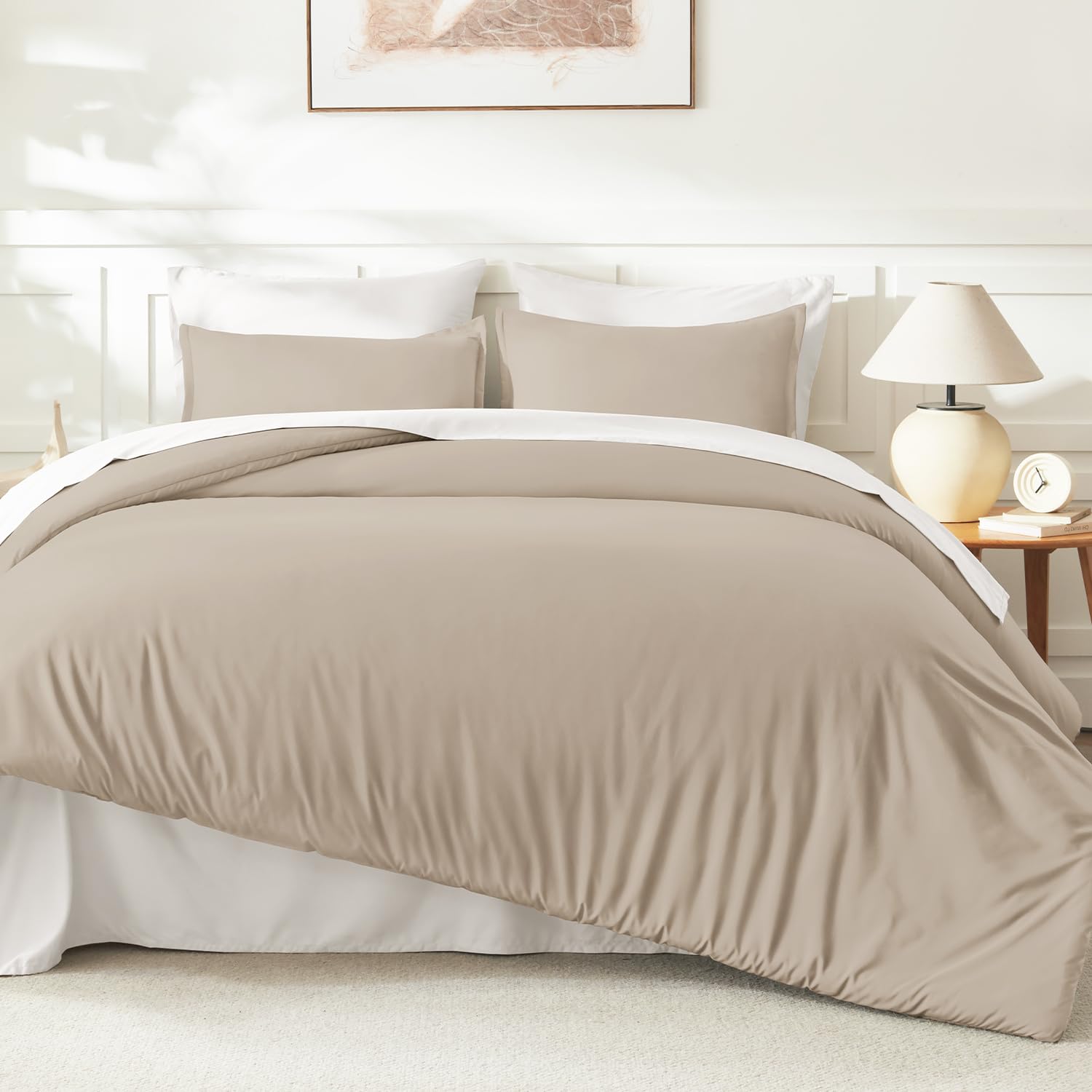 Litanika comforter on king bed showing scale and generous 104x90 size