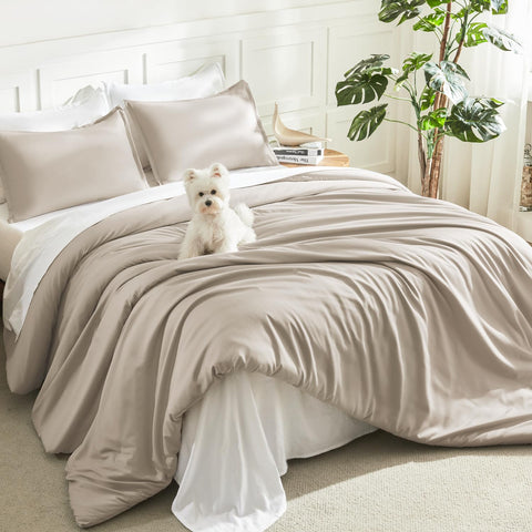 Litanika front view of comforter on bed showing clean boho color and polished look
