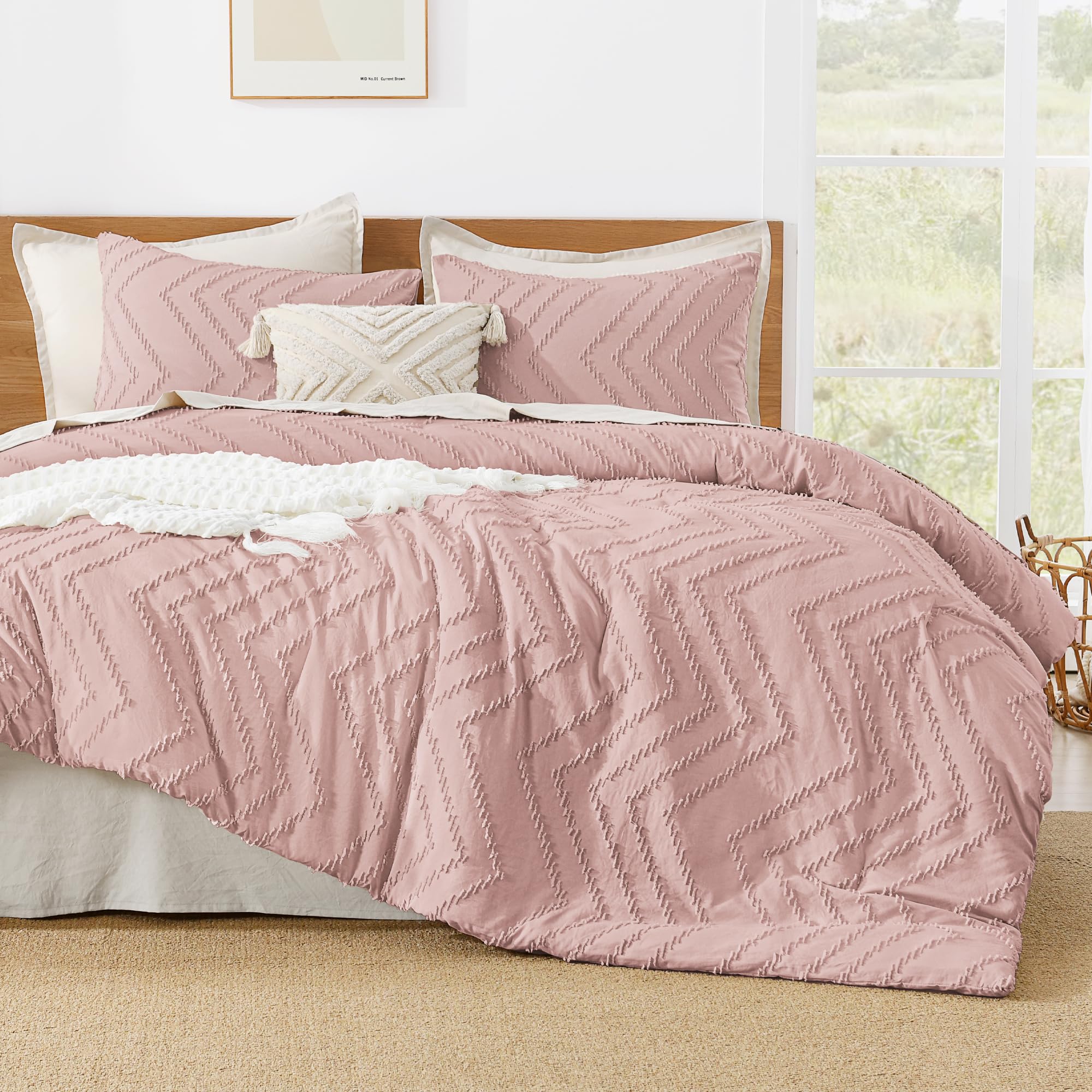 Litanika comforter styled on a bed in a modern bedroom to visualize room-ready appeal