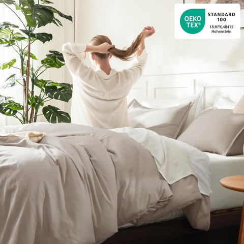 Litanika comforter styled in a bedroom creating an inviting relaxed atmosphere