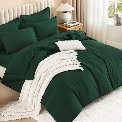 Litanika front view of king comforter set showing full coordinated styling and easy setup